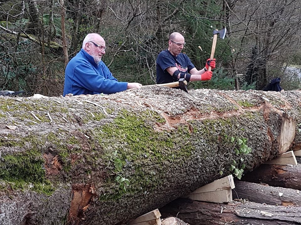 Making a start on the Dugout boat.