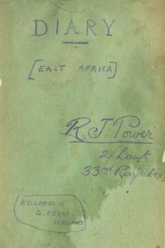 Excerpts from Raphael Joseph Powers diary whilst in East Africa dated 1917