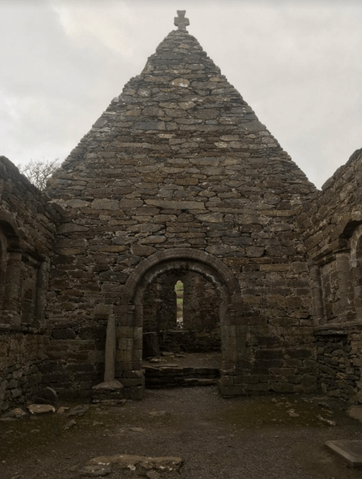 The 12th century Kilmalkedar was the most important church in the Dingle Peninsula .The western entrance archway and this internal arch are very decoratively carved.